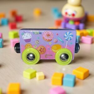 J'adore Grand Tube Wooden Vehicle BFF Princess Train Purple Donut Car B23